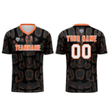 Custom Black Orange Soccer Uniform Jersey Kids Adults Personalized Set Jersey Shirt