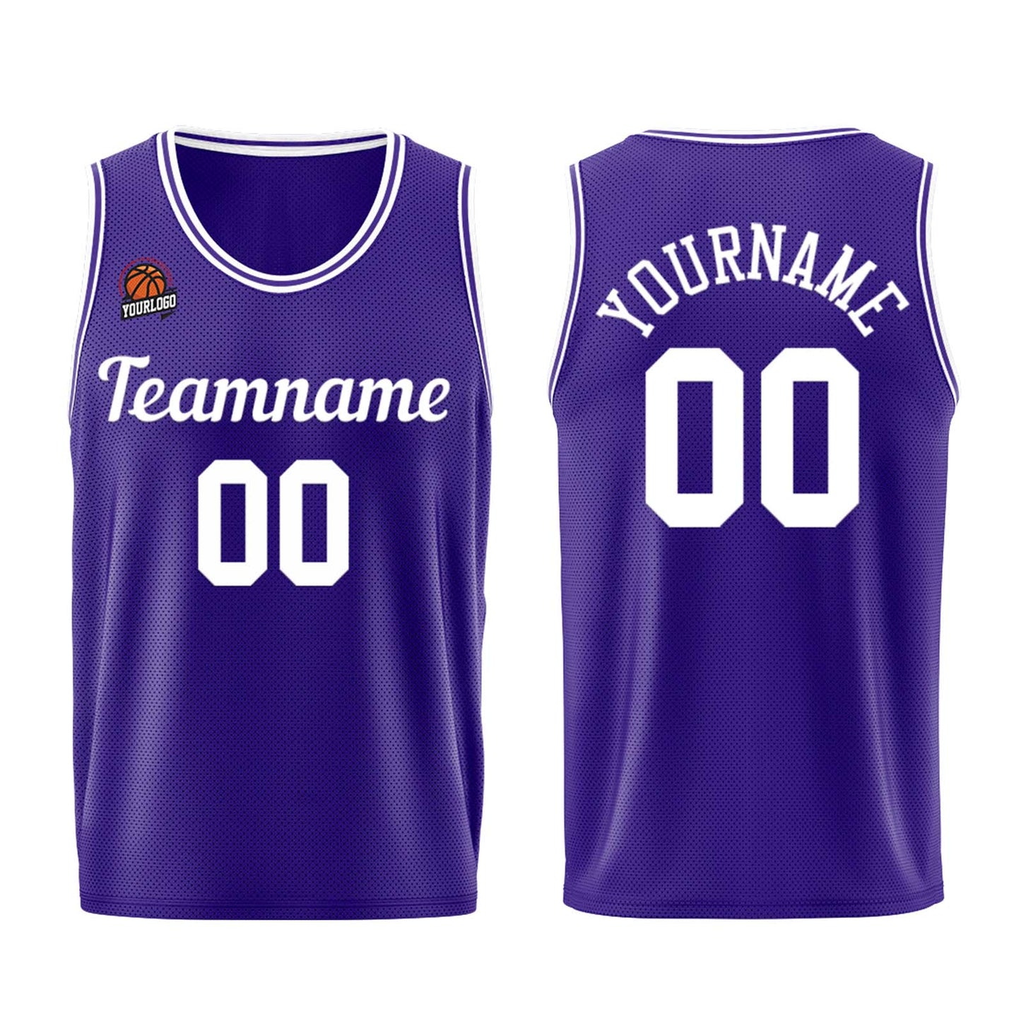 Custom Purple White Basketball Jersey for Men Women Adult Youth Stitched Name Number Logo