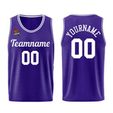Custom Purple White Basketball Jersey for Men Women Adult Youth Stitched Name Number Logo