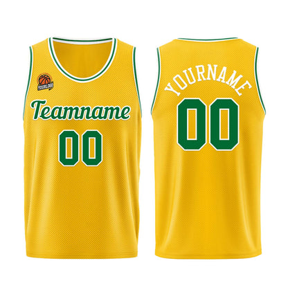Custom Yellow Green Basketball Jersey for Men Women Adult Youth Stitched Name Number Logo