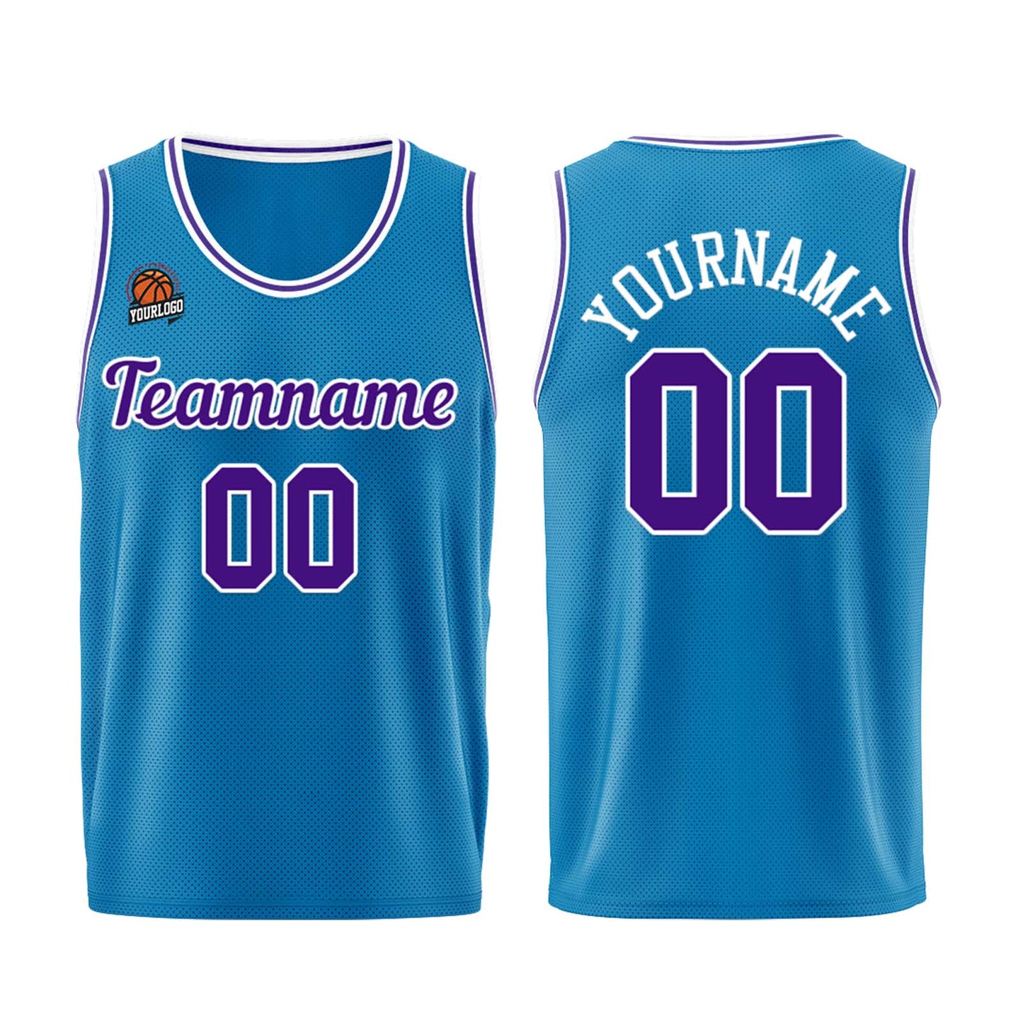 Custom Blue-Purple Basketball Jersey for Men Women Adult Youth Stitched Name Number Logo
