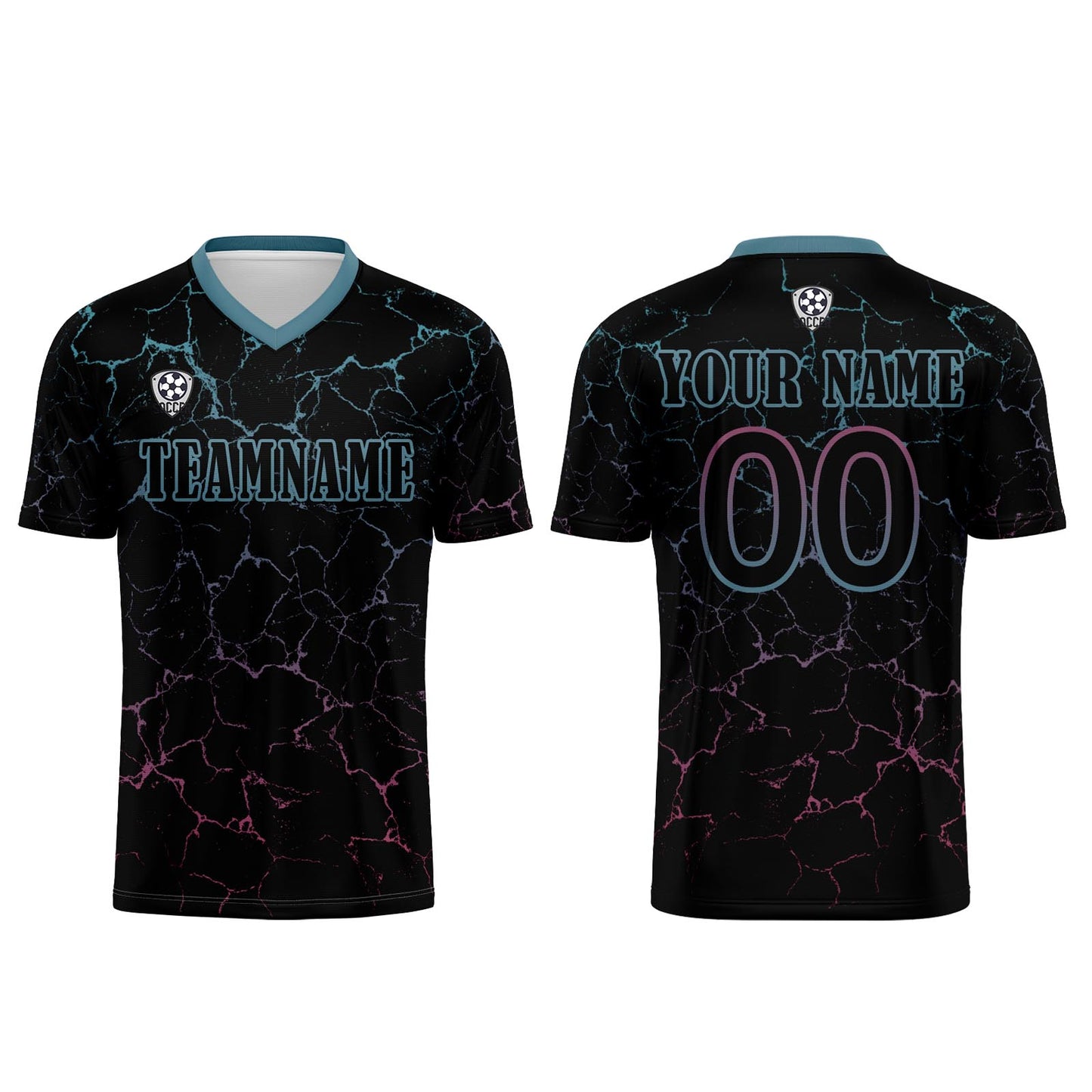 Custom Black Pink Soccer Uniform Jersey Kids Adults Personalized Set Jersey Shirt