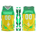 Custom Yellow Green Basketball Jersey Uniform Suit Printed Your Logo Name Number