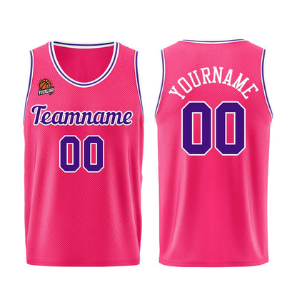 Custom Pink-Purple Basketball Jersey for Men Women Adult Youth Stitched Name Number Logo