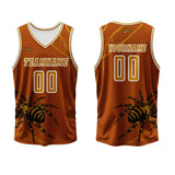 Custom Orange Basketball Jersey Uniform Suit Printed Your Logo Name Number