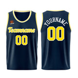 Custom Dark Blue-Yellow Basketball Jersey for Men Women Adult Youth Stitched Name Number Logo