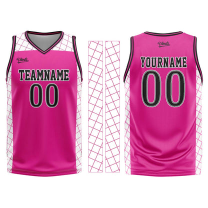 Custom Pink Black Basketball Jersey Uniform Suit Printed Your Logo Name Number
