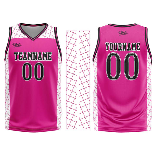 Custom Pink Black Basketball Jersey Uniform Suit Printed Your Logo Name Number