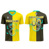 Custom Yellow Olive Green Uniform Jersey Kids Adults Personalized Set Jersey Shirt