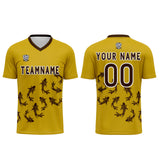 Custom Yellow Soccer Uniform Jersey Kids Adults Personalized Set Jersey Shirt