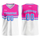 Custom Pink White Blue Basketball Jersey Uniform Suit Printed Your Logo Name Number