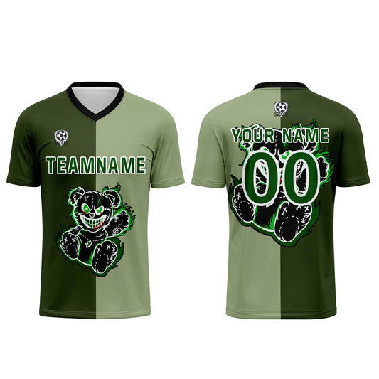 Custom Green Soccer Uniform Jersey Kids Adults Personalized Set Jersey Shirt