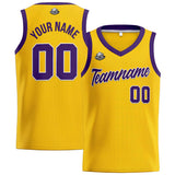 Custom Yellow Purple Basketball Jersey for Men Women Adult Youth Stitched Name Number Logo
