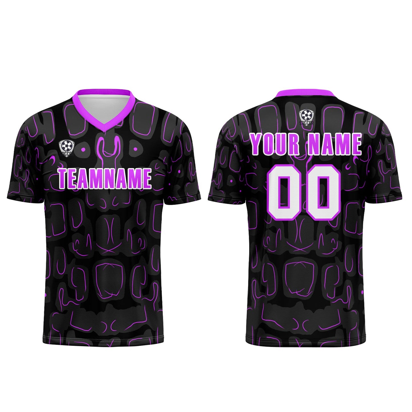 Custom Black Purple Soccer Uniform Jersey Kids Adults Personalized Set Jersey Shirt