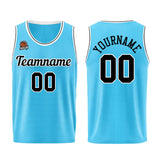 Custom Light Blue Black Basketball Jersey for Men Women Adult Youth Stitched Name Number Logo