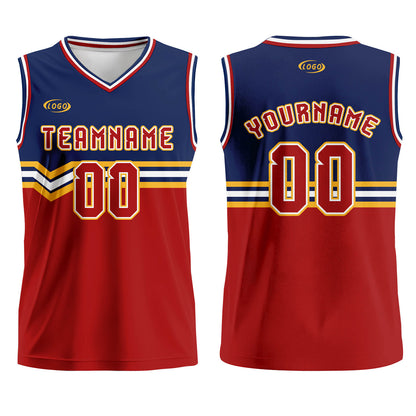 Custom Blue Red Gold White Basketball Jersey Uniform Suit Printed Your Logo Name Number