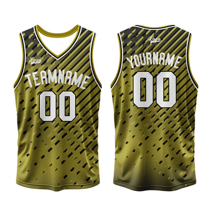 Custom Yellow Basketball Jersey Uniform Suit Printed Your Logo Name Number