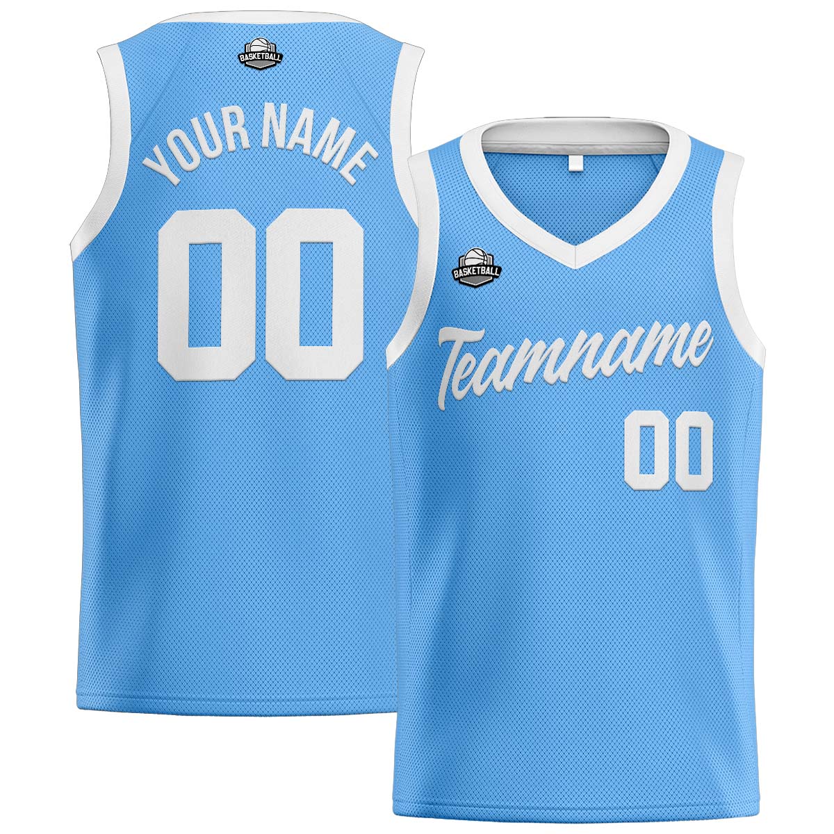 Custom Light Blue White Basketball Jersey for Men Women Adult Youth Stitched Name Number Logo