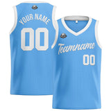 Custom Light Blue White Basketball Jersey for Men Women Adult Youth Stitched Name Number Logo