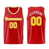 Custom Red Yellow Basketball Jersey for Men Women Adult Youth Stitched Name Number Logo
