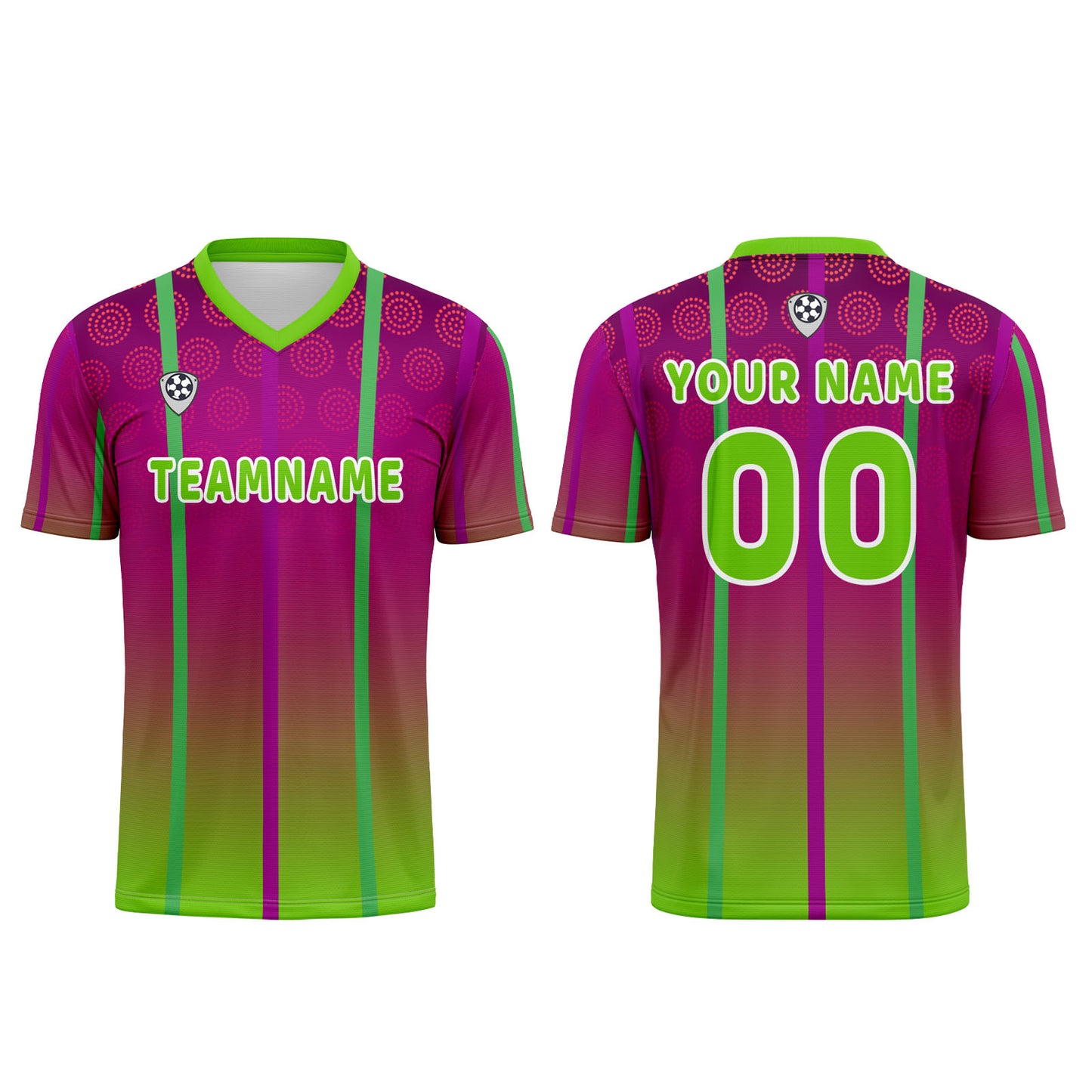 Custom Rose Red Green Uniform Jersey Kids Adults Personalized Set Jersey Shirt