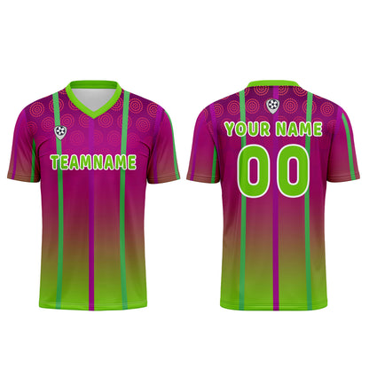 Custom Rose Red Green Uniform Jersey Kids Adults Personalized Set Jersey Shirt