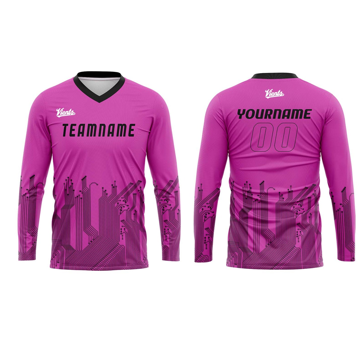 Custom Pink Black Basketball Soccer Football Shooting Long T-Shirt for Adults and Kids