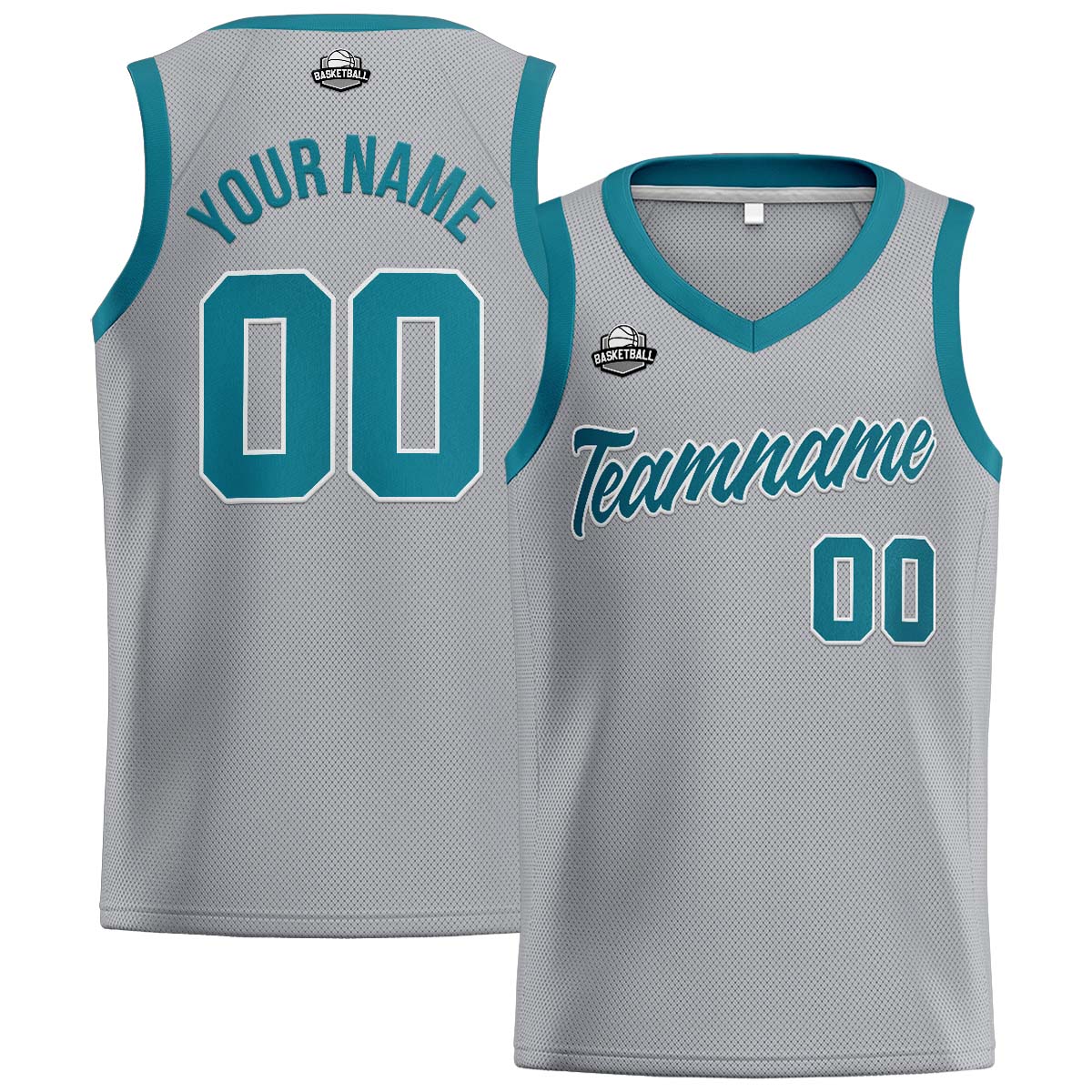 Custom Gray Teal Basketball Jersey for Men Women Adult Youth Stitched Name Number Logo