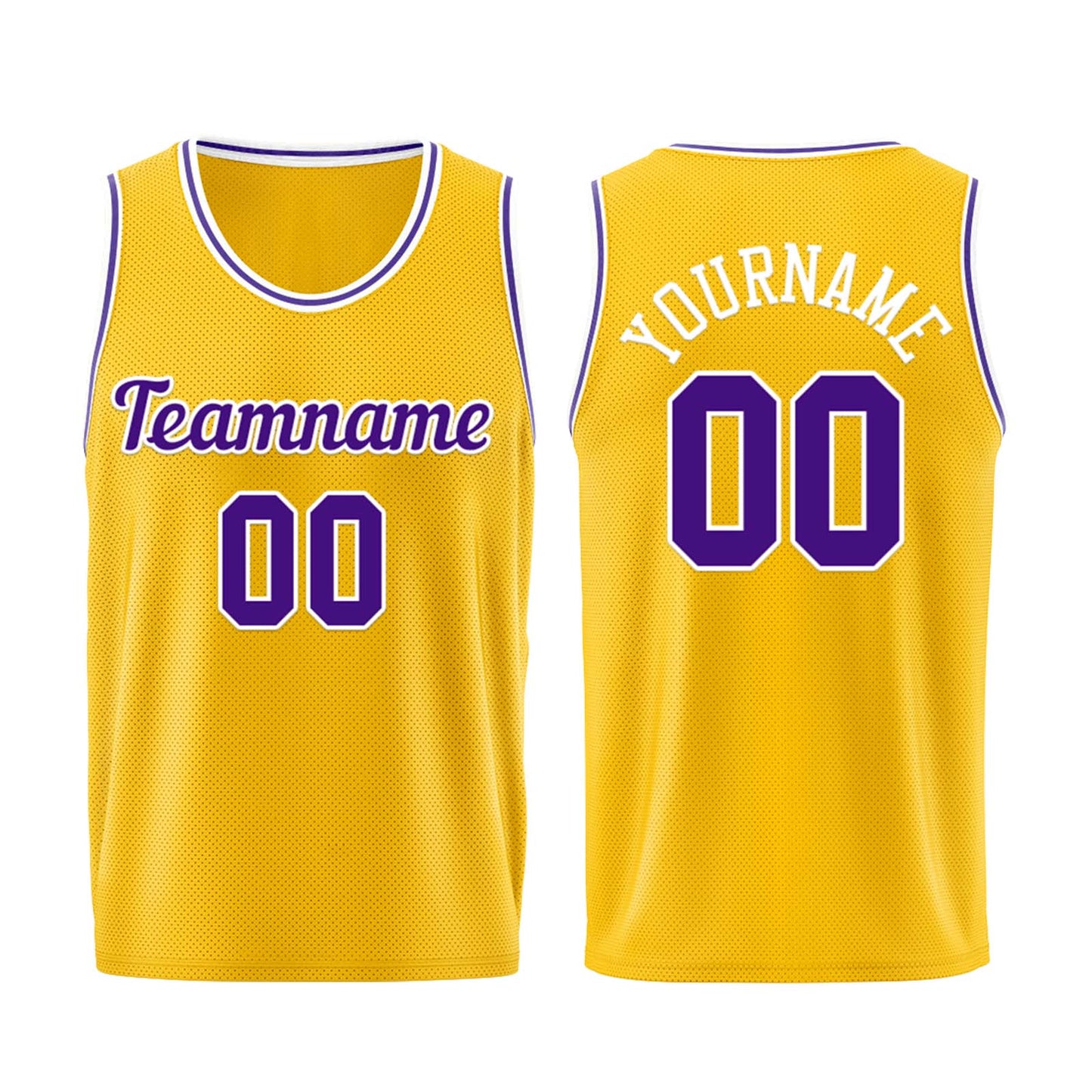 Custom Yellow Purple Basketball Jersey for Men Women Adult Youth Stitched Name Number Logo