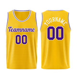 Custom Yellow Purple Basketball Jersey for Men Women Adult Youth Stitched Name Number Logo