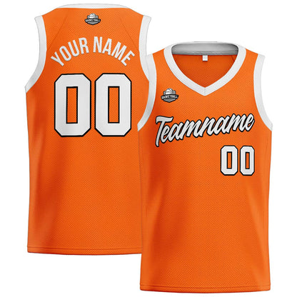 Custom Orange White Basketball Jersey for Men Women Adult Youth Stitched Name Number Logo