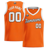 Custom Orange White Basketball Jersey for Men Women Adult Youth Stitched Name Number Logo