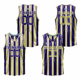 Custom Yellow Blue Reversible Basketball Suit for Adults and Kids Personalized Jersey