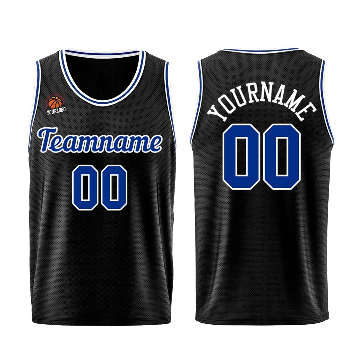 Custom Black-Royal Basketball Jersey for Men Women Adult Youth Stitched Name Number Logo