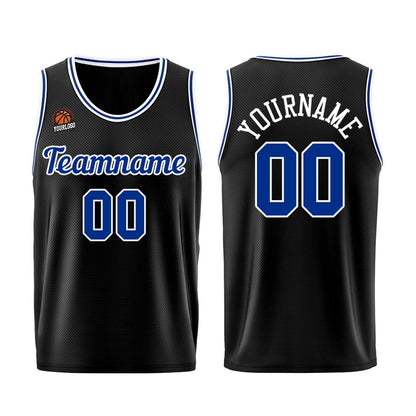 Custom Black-Royal Basketball Jersey for Men Women Adult Youth Stitched Name Number Logo