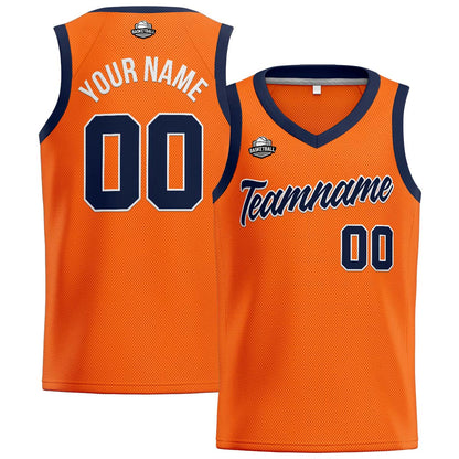 Custom Orange Navy Basketball Jersey for Men Women Adult Youth Stitched Name Number Logo