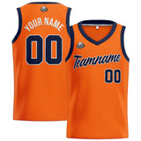 Custom Orange Navy Basketball Jersey for Men Women Adult Youth Stitched Name Number Logo