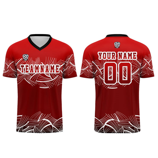 Custom Red Soccer Uniform Jersey Kids Adults Personalized Set Jersey Shirt