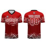 Custom Red Soccer Uniform Jersey Kids Adults Personalized Set Jersey Shirt