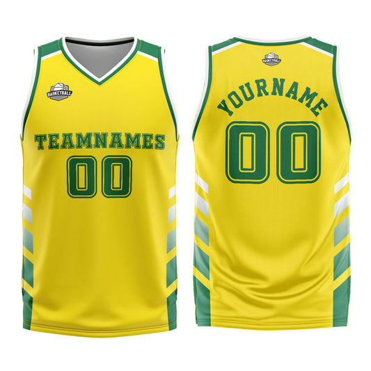 Custom Yellow Green Basketball Jersey Uniform Suit Printed Your Logo Name Number