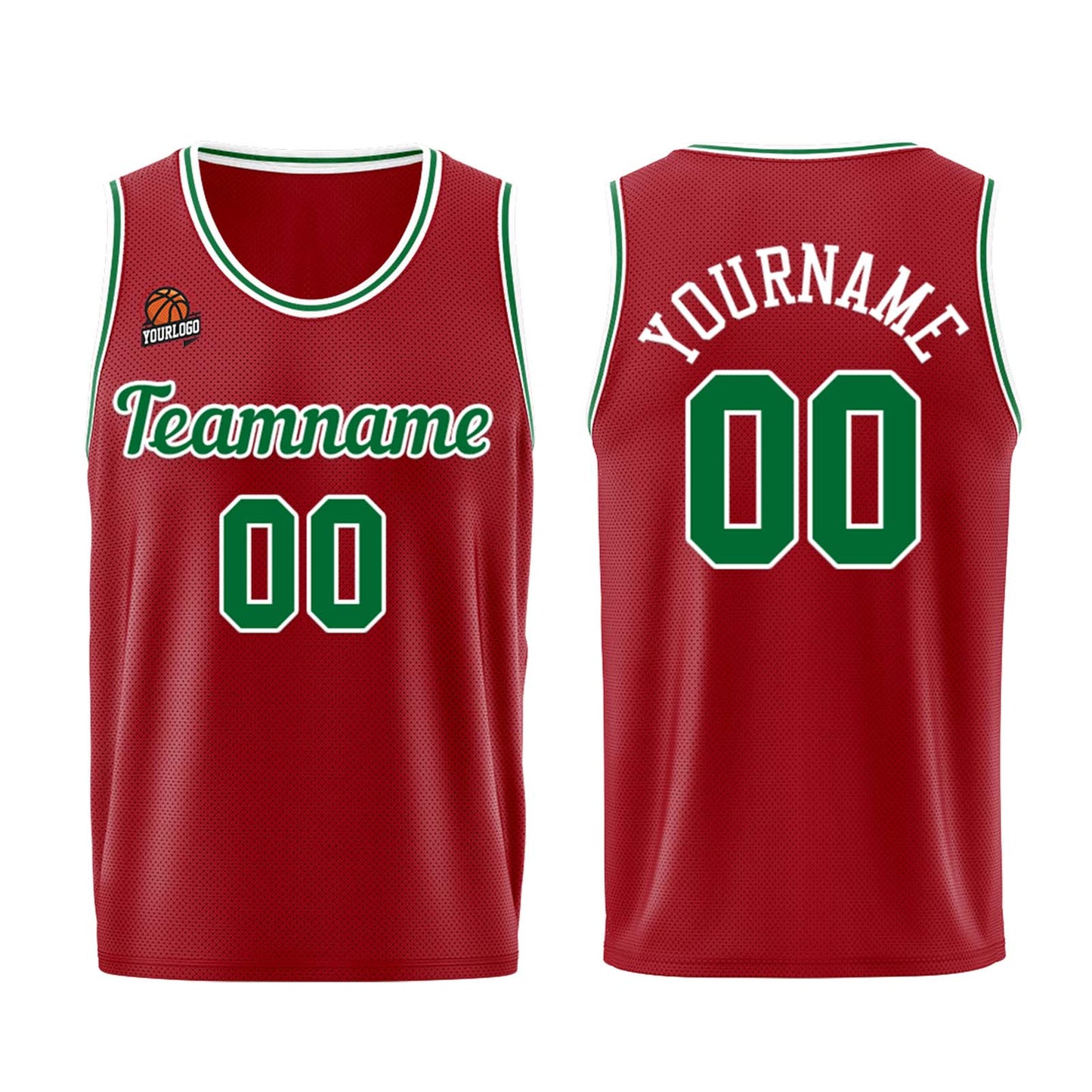 Custom Burgundy Green Basketball Jersey for Men Women Adult Youth Stitched Name Number Logo