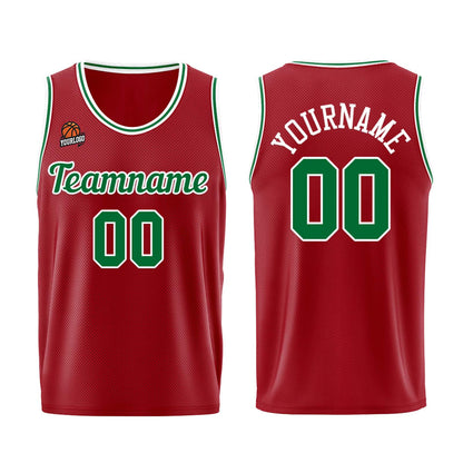 Custom Burgundy Green Basketball Jersey for Men Women Adult Youth Stitched Name Number Logo