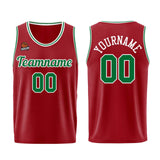 Custom Burgundy Green Basketball Jersey for Men Women Adult Youth Stitched Name Number Logo