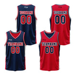 Custom Navy Red Reversible Basketball Suit for Adults and Kids Personalized Jersey