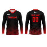 Custom Black Red Basketball Soccer Football Shooting Long T-Shirt for Adults and Kids