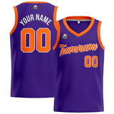 Custom Purple Orange Basketball Jersey for Men Women Adult Youth Stitched Name Number Logo