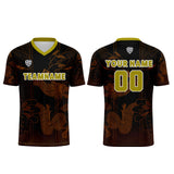 Custom Brown Black Uniform Jersey Kids Adults Personalized Set Jersey Shirt