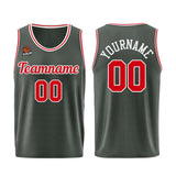 Custom Dark Gray-Red Basketball Jersey for Men Women Adult Youth Stitched Name Number Logo