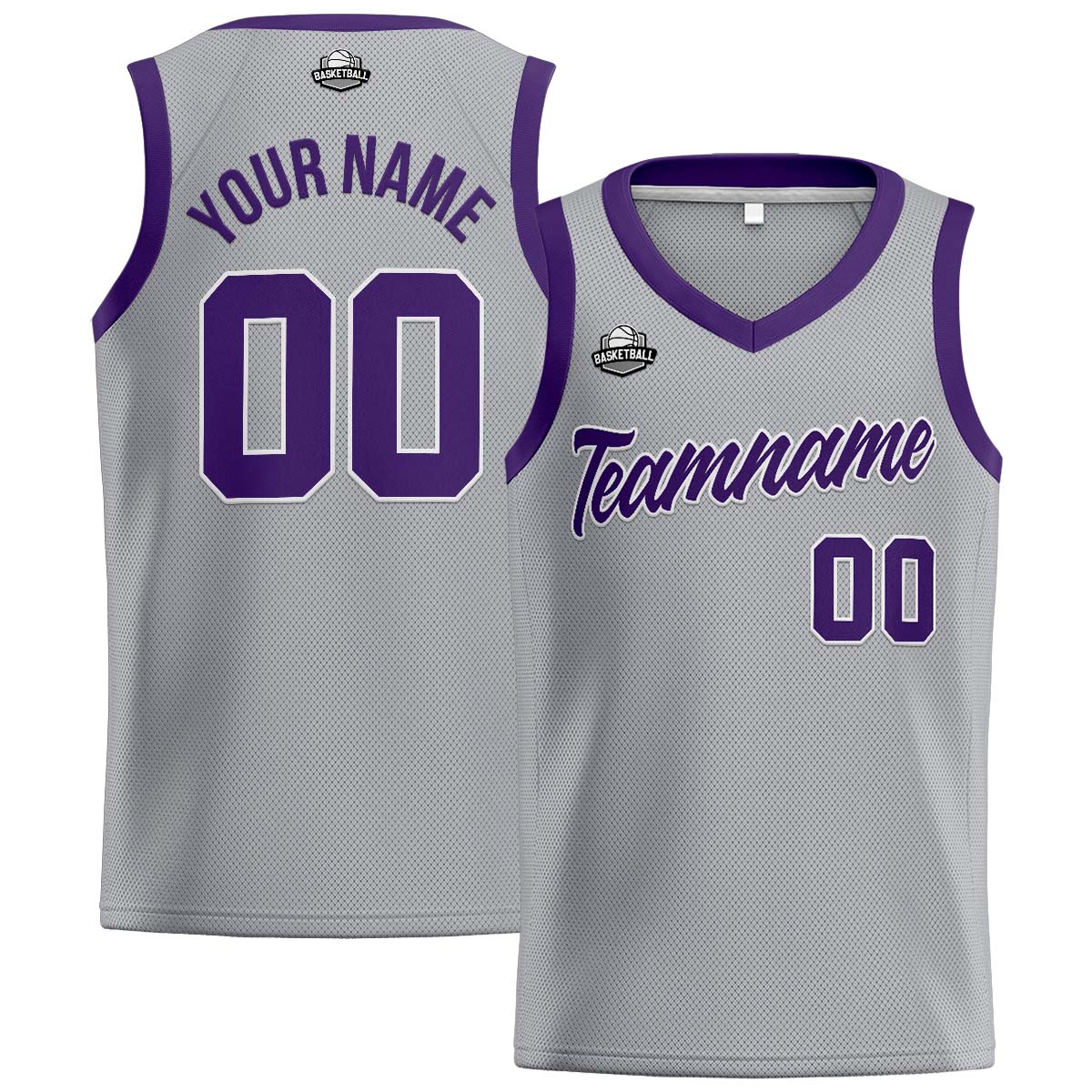 Custom Gray Purple Basketball Jersey for Men Women Adult Youth Stitched Name Number Logo