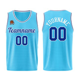 Custom Light Blue Royal Basketball Jersey for Men Women Adult Youth Stitched Name Number Logo